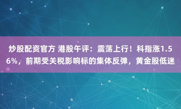 炒股配资官方 港股午评：震荡上行！科指涨1.56%，前期受关税影响标的集体反弹，黄金股低迷