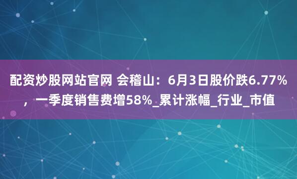 配资炒股网站官网 会稽山：6月3日股价跌6.77%，一季度销售费增58%_累计涨幅_行业_市值