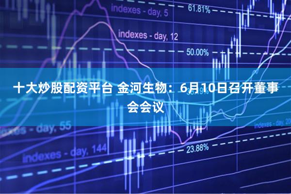 十大炒股配资平台 金河生物：6月10日召开董事会会议
